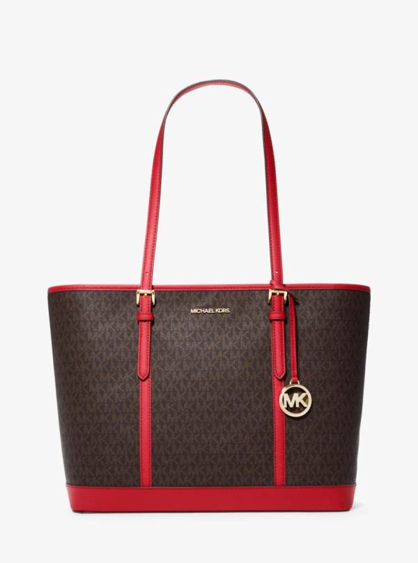 Damske Prenosná Taška Michael Kors Jet Set Travel Large Logo Červené - Kabelky Michael Kors Vypredaj | ZUSCM-2019